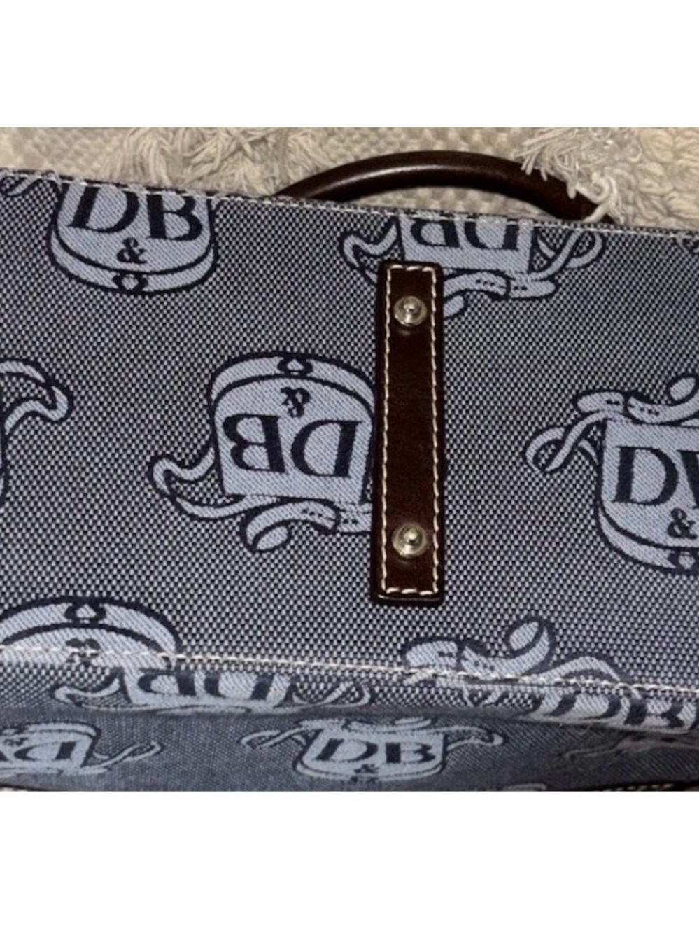 Dooney & Bourke Donegal Crest Dome Satchel Canvas Fabric Shoulder Bag + Coin bag - Picture 5 of 8